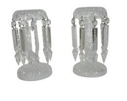 Pair of cut crystal lusters