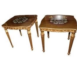 Pair MCM Florentine end tables