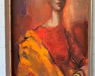 *Original* 1958 Dagne Hanson Yares “The Duchess” Painting	32.75x22.75x2inD	HxWxD
