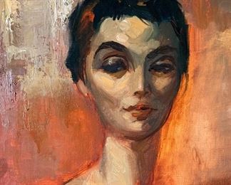 *Original* 1958 Dagne Hanson Yares “The Duchess” Painting	32.75x22.75x2inD	HxWxD
