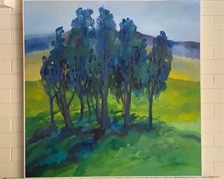 *Original* 1970 John Guerriero Trees Painting	48.75x48.75x2in	HxWxD
