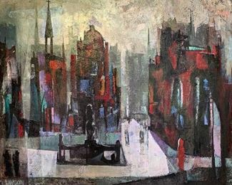 *Original* Abstract Cityscape Lawson 659?? Painting	31x37in	
