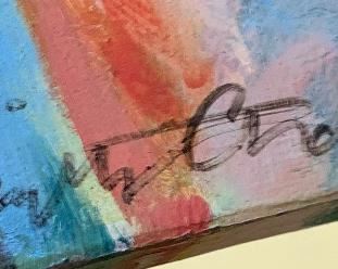 *Original* Karin Crow Painting on Board 21x6in