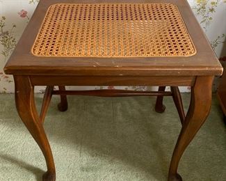 Walnut Side Table with Wicker table top	18x18x15	HxWxD
