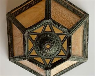 EM&CO Edward Miller Slag Arts & Crafts Lamp 1159 20x14x14 HxWxD