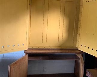 Large Antique Locking Wall Cabinet 83x49x14.5in HxWxD