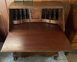 Antique Burl Wood Secretary Dresser	42x37x21	HxWxD
