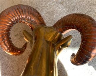 *Signed* Sergio Bustamante  Ram Head Copper & Brass Sculpture 98/100 38x26x33in HxWxD
