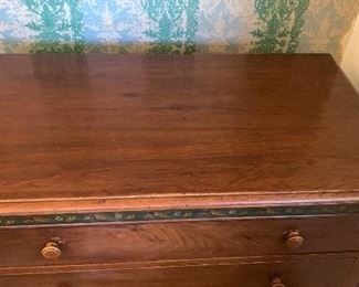 Antique Erskine-Danforth Hand Painted Burl 5 Drawer Dresser	48.5x40x22in	HxWxD
