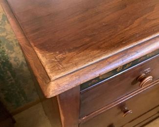 Antique Erskine-Danforth Hand Painted Burl 5 Drawer Dresser	48.5x40x22in	HxWxD
