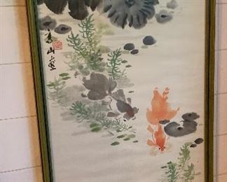 *Original* Watercolor Asian Fish	34x16in	
