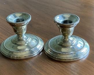#1 Pair Sterling Silver Farmington Weighted Candle Holders		
