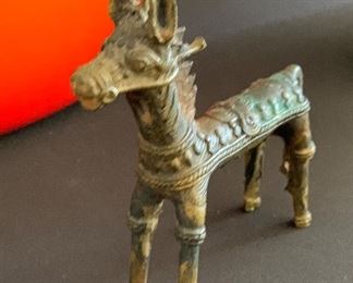 Antique Cast Bronze Donkey	4in Long	
