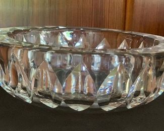 Signed Crystal Glass Dish 6in Diameter