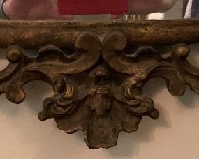 #1 Antique Rocco Gilt Framed Mirror 33in H x 17.5in W