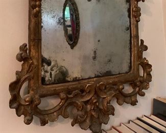 #2 Antique Ornate Gilt Framed Mirror	33in H x 17.5in W	
