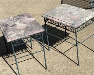 #1 Wrought Iron Marble Top Side Table		
#2 Wrought Iron Marble Top Side Table		