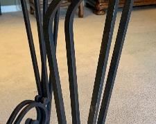 Heavy Iron Scroll Stone top table Hi-Boy	40x30x30in	HxWxD
