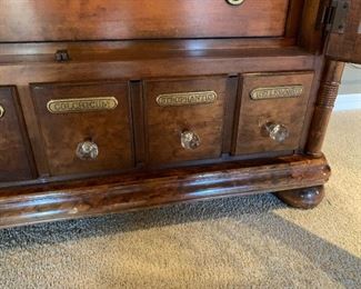 Apothecary Style Cabinet/Dresser	70x47x21in7	HxWxD
