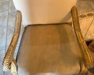 Tuscan glass top Stone Base Dining table w/ 8 chairs Table: 28.5 x 48 x 84in Chair: 49x24x23 seat 20in HxWxD