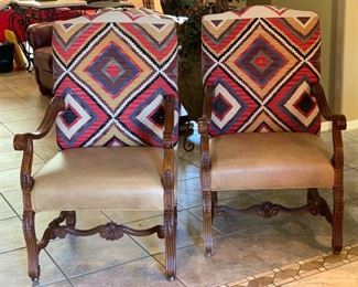 Sam Moore Navajo Blanket Chair #1 Leather Nailhead	46x28x29in	HxWxD
Sam Moore Navajo Blanket Chair #2 Leather Nailhead	46x28x29in	HxWxD
