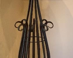 Wrought Iron Scroll Floor lamp w/ Rawhide Shade	64in H	
