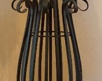 Wrought Iron Scroll Floor lamp w/ Rawhide Shade	64in H	
