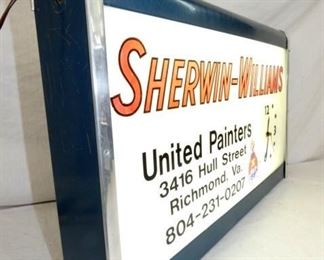 VIEW 2 LIGHTED SHERWIN WILLIAMS SIGN 