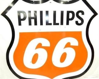 6FT. 1960 PORC. PHILLIPS 66 SHIELD SIGN 