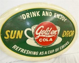 VIEW CLOSE UP SUNDROP GOLDEN COLA OVAL SIGN