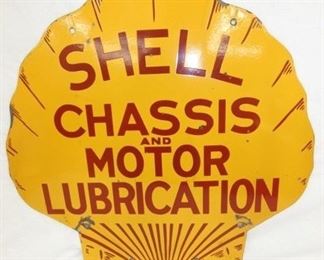 25X25 RARE PORC. SHELL CHASSIS SIGN 