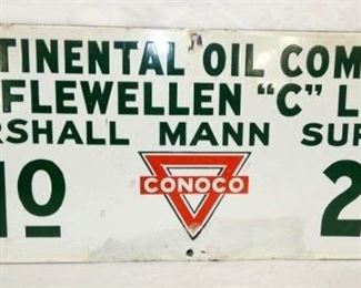 26X10 PORC. CONOCO OIL SIGN 