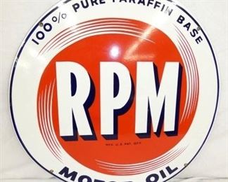 22IN PORC. RPM MOTOR OIL SIGN 