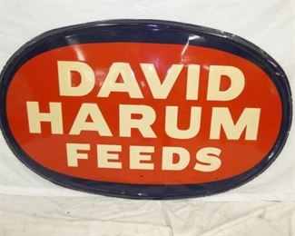 27X30 DAVID HARUM FEEDS SIGN 