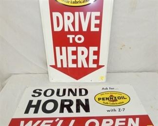 17X30 1971 PENNZOIL LUBRICATION SIGNS 