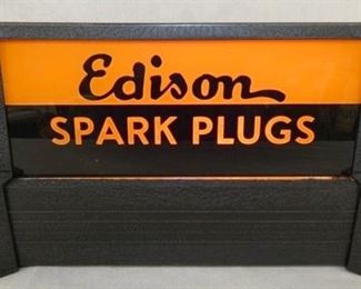 9X6 EDISON SPARK PLUGS LIGHTED COUNTER SIGN