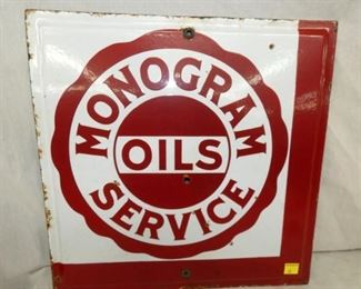 22X22 PORC. MONOGRAM OILS SERVICE SIGN 