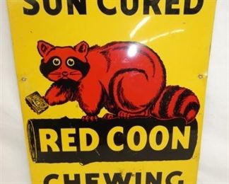 1218 RED COON TOBACCO SIGN 