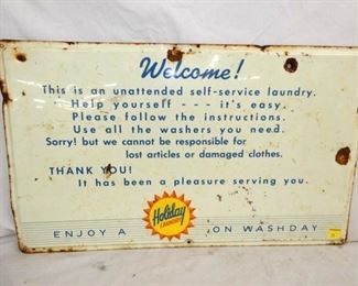 30X18 EMB. HOLIDAY LAUNDRY SIGN 