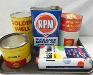RPM-SHELL-GULF OIL CANS 