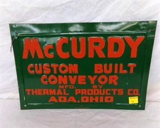 18X12 MCCURDY CUSTON CONVEYOR SIGN 