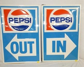23X35 1970'S HEAVILY EMB. PEPSI OUT/IN S