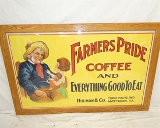 60X38 FRAMED FARMERS PRIDE COFFEE PAPER 