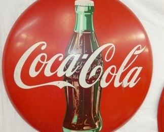 37IN TIN 1951 PROMOTIONAL COKE BUTTON 