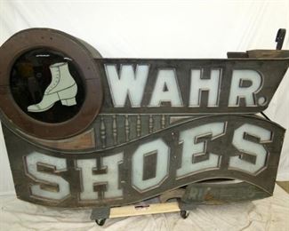 72X48 EARLY WAHR SHOES TRADE SIGN 