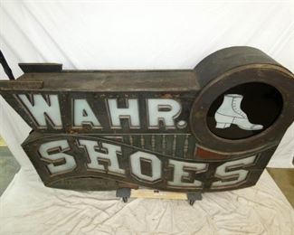 VIEW 5 WAHR SHOES WOODEN TRADE SIGN 