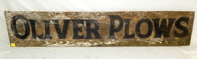 10X55 WOODEN OLIVER PLOWS SIGN 