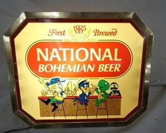 15 1/2X13 NATIONAL BOHEMIAN LIGHTED SIGN