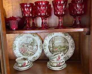 Red stemware