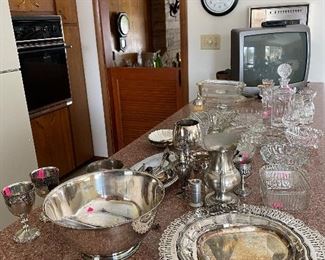 Silver plate and crystal